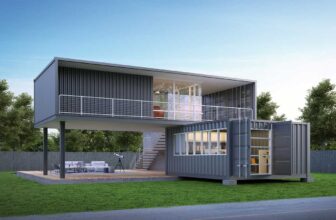 Une maison construite avec des containers maritimes