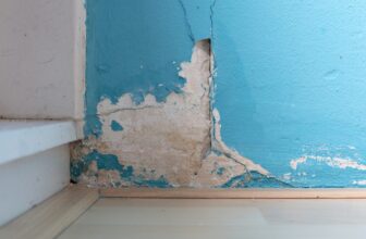 Un mur abimé à cause de l'humidité